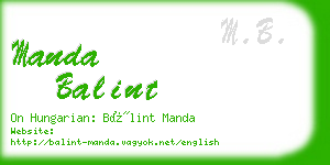 manda balint business card